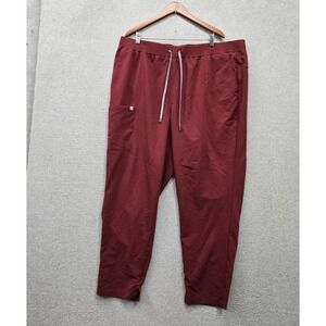 Fabletics Women Scrub Pants 3X Red High Rise Ion Cargo Pocket 29" Inseam